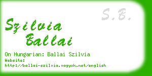 szilvia ballai business card